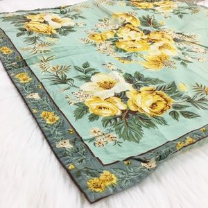 Vintage Scarf Bandanas Headband Blue Brown Floral